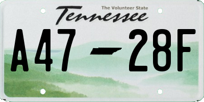 TN license plate A4728F