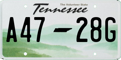 TN license plate A4728G