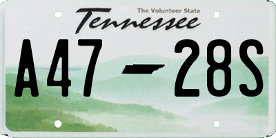 TN license plate A4728S