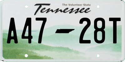 TN license plate A4728T