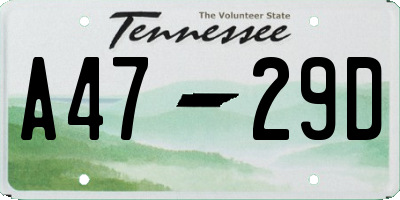 TN license plate A4729D