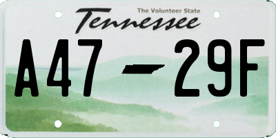 TN license plate A4729F
