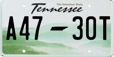 TN license plate A4730T