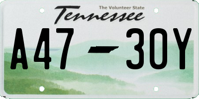 TN license plate A4730Y