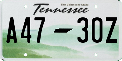 TN license plate A4730Z