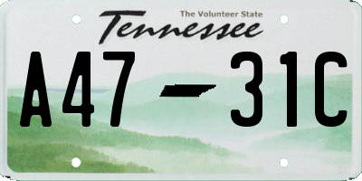 TN license plate A4731C