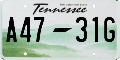 TN license plate A4731G