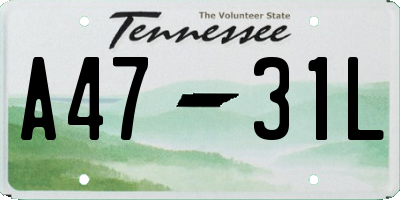TN license plate A4731L