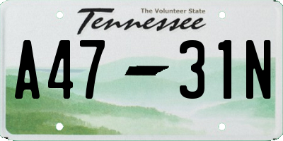 TN license plate A4731N