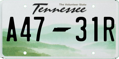 TN license plate A4731R