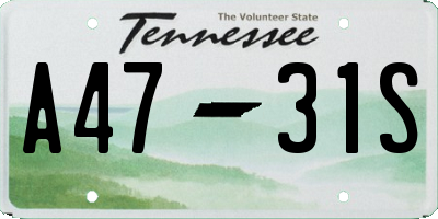 TN license plate A4731S