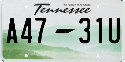 TN license plate A4731U