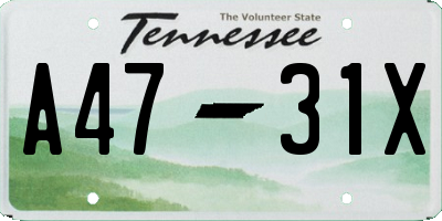 TN license plate A4731X