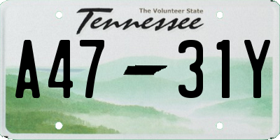 TN license plate A4731Y