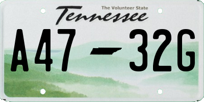 TN license plate A4732G