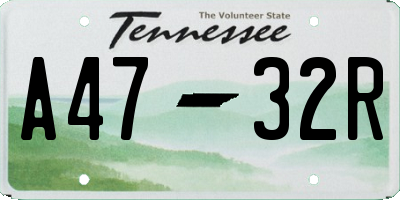 TN license plate A4732R