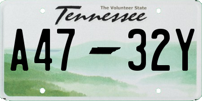TN license plate A4732Y