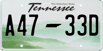 TN license plate A4733D