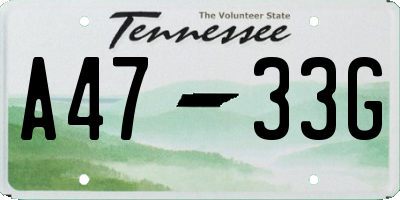 TN license plate A4733G