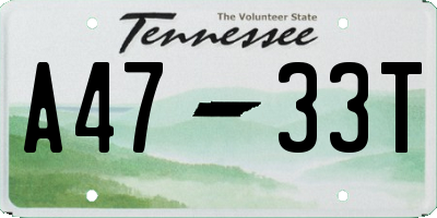 TN license plate A4733T