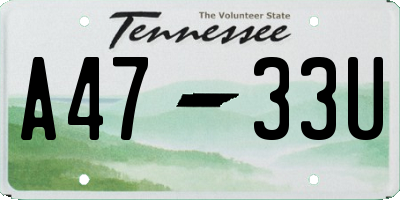 TN license plate A4733U