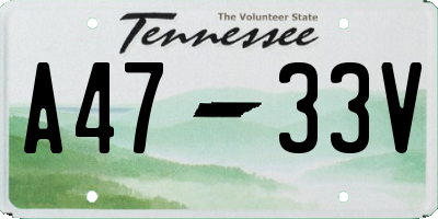 TN license plate A4733V
