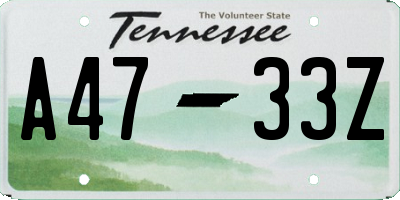 TN license plate A4733Z