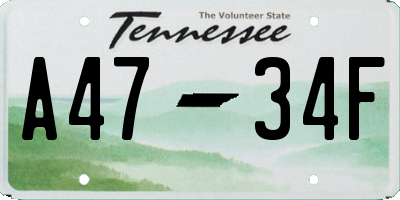 TN license plate A4734F