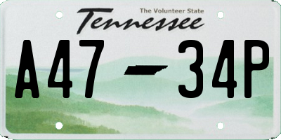 TN license plate A4734P