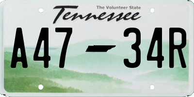 TN license plate A4734R