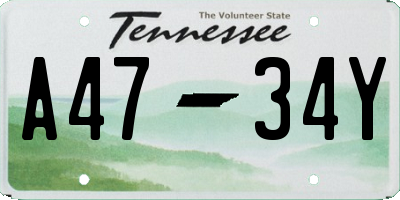 TN license plate A4734Y