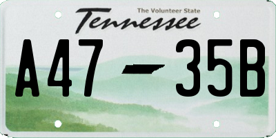 TN license plate A4735B