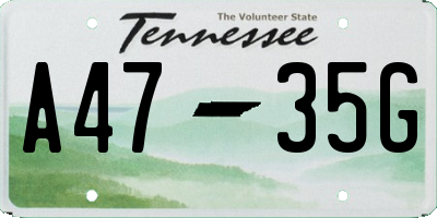 TN license plate A4735G