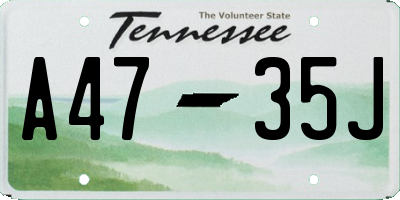 TN license plate A4735J