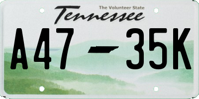 TN license plate A4735K
