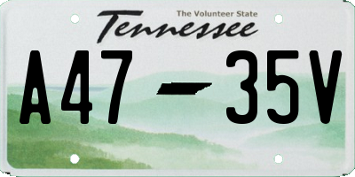 TN license plate A4735V