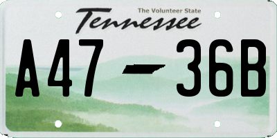 TN license plate A4736B