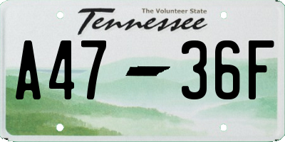 TN license plate A4736F