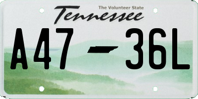 TN license plate A4736L