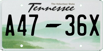 TN license plate A4736X