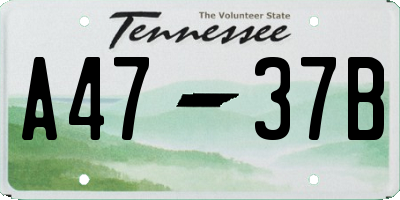 TN license plate A4737B