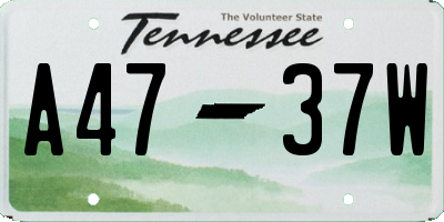 TN license plate A4737W