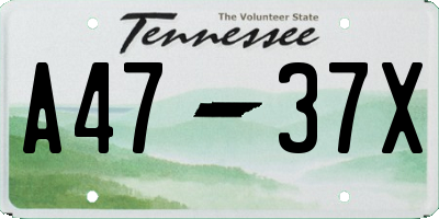 TN license plate A4737X