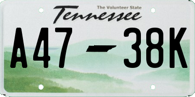 TN license plate A4738K
