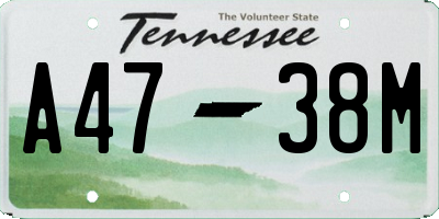TN license plate A4738M
