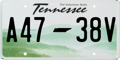 TN license plate A4738V