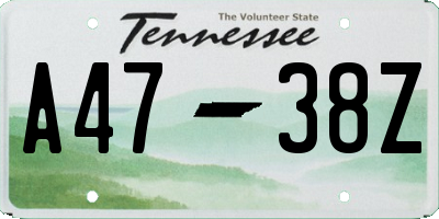 TN license plate A4738Z