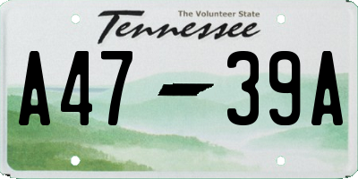 TN license plate A4739A