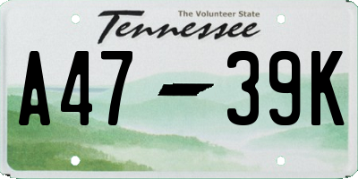 TN license plate A4739K