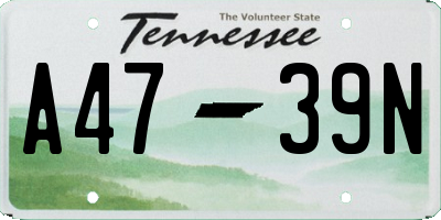 TN license plate A4739N
